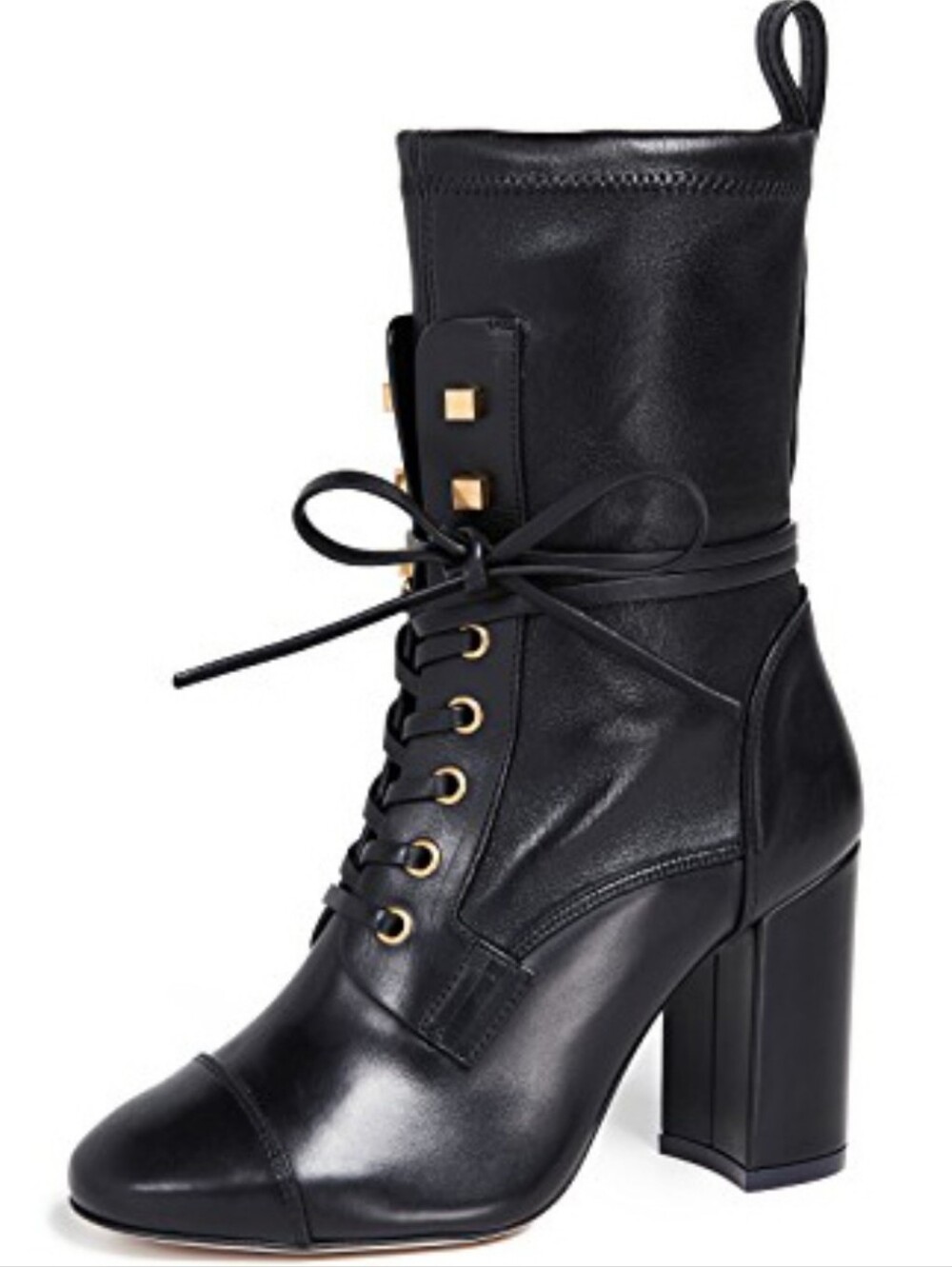 Stuart Weitzman Black Lace-Up Heeled Ankle Boots 10.5